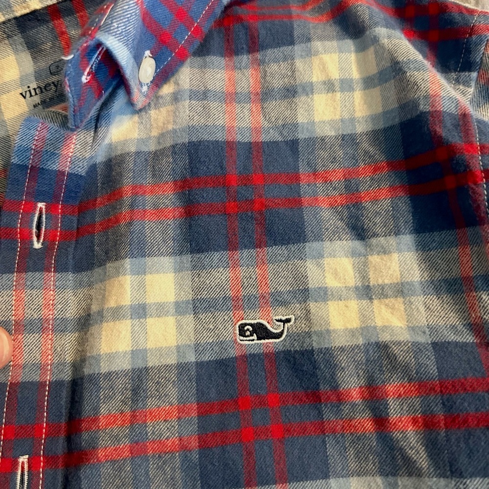 3 for $15 Vineyard Vines Boy’s Plaid Button-Up Shirt (Lightweight Flannel) - Picture 3 of 6
